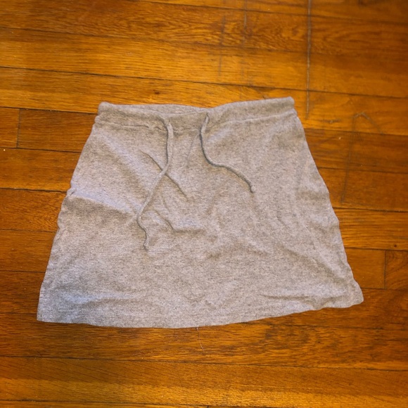 Grey Marl Drawstring Sweat Mini Skirt - Picture 3 of 12